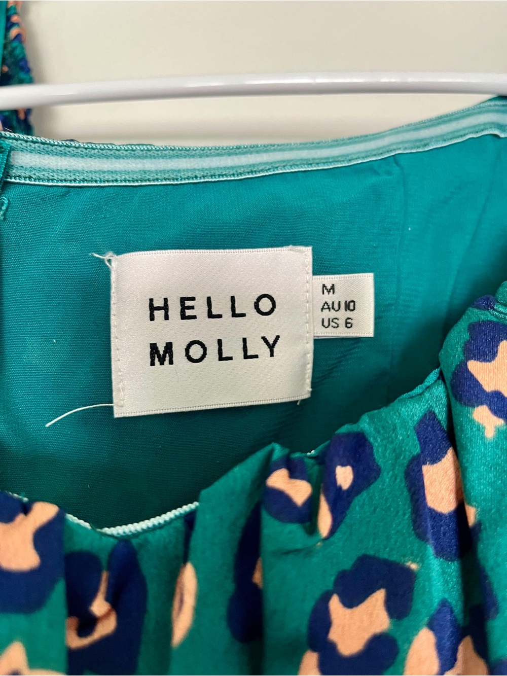 Hello Molly Off Shoulder Spiced Ginger Medley Maxi Dress in Green Leopard - Picture 5 of 16